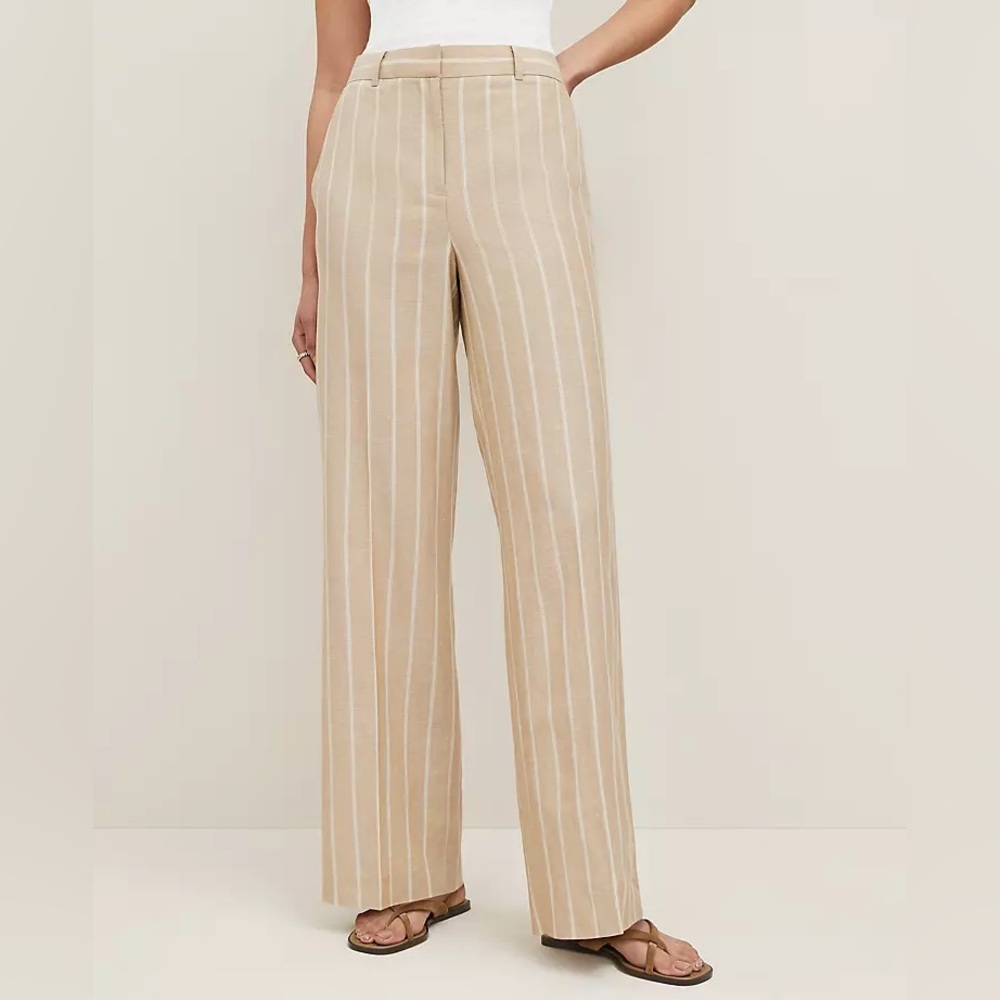Ann Taylor NWOT Striped Tan Women's Dress Pants 6‎ petite